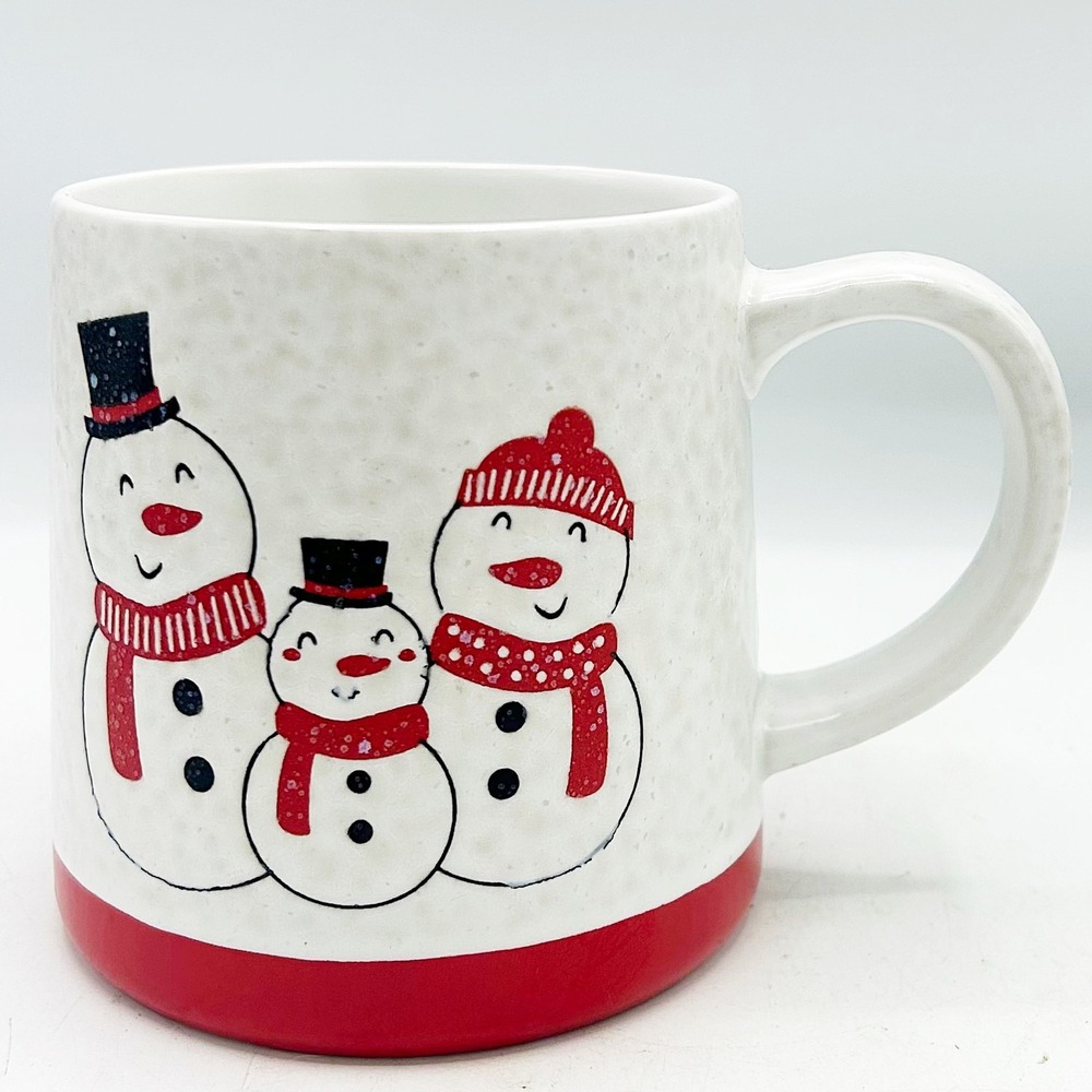 Snowman Family Stoneware Winter Mug